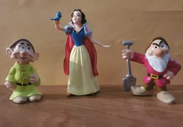 Disney Applause Snow White &amp; Dwarfs Grumpy Dopey PVC Figures Cake Toppers - £11.24 GBP