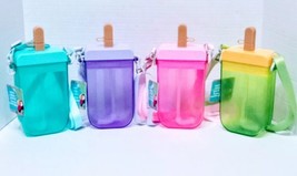 Popsicle Water Bottle With Strap For Kids 10 Oz Brand New With Straw - £12.18 GBP