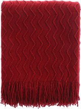 Battilo Home Christmas Red Throw Blanket For Couch, Textured Soft, 50&quot;X60&quot; - £26.29 GBP