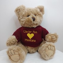 Glacier Park Montana Hart Collectible Teddy Bear With Embroidery Sweater  9&quot; - £13.00 GBP