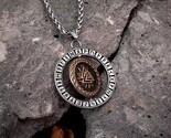 Scandinavian Viking Silver Spin Triangle Runes Compass Amulate Pendant N... - $41.95