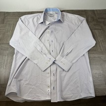 Nick Graham Shirt Mens L Everywhere Stretch Modern Fit Flip Cuff White Purple - £9.55 GBP
