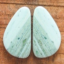 31.00 Cts Natural Green Lace Agate Loose Gemstones Match Pair 29mm X 15m... - $5.91