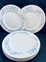 Taylor-Smith Taylor  Classic Dinner Plates 10-1/2&quot; Blue Flower Green Lea... - £30.46 GBP