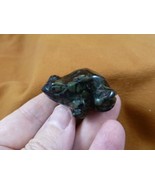 (Y-FRO-593) little Green black jasper FROG stone gemstone figurine I lov... - £14.72 GBP