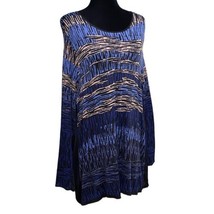 Nic + Zoe Blue Black Abstract Striped Dolman Sleeve Tunic Knit Top Size 3X - £31.16 GBP