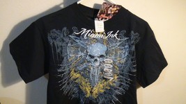 Miami Ink Blue Skull Hatchets Rare Youth T Shirt  2008 Size 16/18 New With Tags - £42.09 GBP