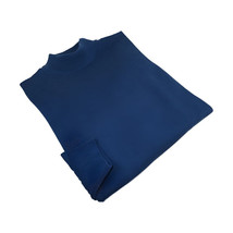 Men's Sweater Knit By BRANGO Turkey Mock Neck Cotton Blend 21050 Sax Blue image 2