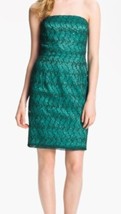 Adrianna Papell Women&#39;s Dress Ocean Green Lace &amp; Sequin Clubwear Size 8 ... - £86.52 GBP