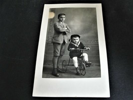 Older Brother carrying Younger Brother-Real Photo Postcard-RPPC-Stamp Box-1930s. - £9.14 GBP