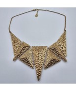 Statement Necklace Textured Gold Tone Womens Jewelry - £16.18 GBP