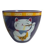 Lucky Cat “Bowl/Boo” Ramen Mug Toynk Ceramic Maneki Neko Purple Noodle Cup - $16.20