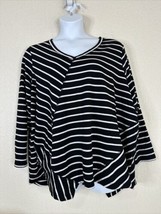 NWT Avenue Leisure Womens Plus Size 26/28 (3X) Blk/Wht Stripe Top V-neck - £21.57 GBP