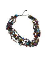 Five Strand Beaded Multi-colored Necklace Costume Jewelry Fashion - £11.81 GBP