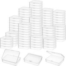 100 Pcs Small Clear Plastic Beads Storage Containers Box Small Clear Box With Hi - £87.54 GBP