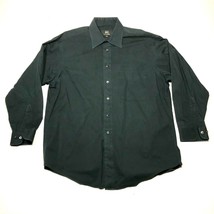 Vintage Ike Design Von Ike Behar Button-Down Hemd Herren 16,5 Schwarz La... - $9.89