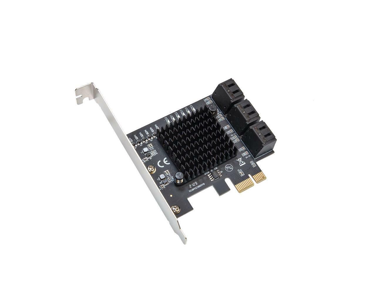 6 Port SATA III to PCIe 3.0 x1 NON-RAID Expansion Card - £56.43 GBP