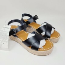 Amazon Essentials Womens Sandals Sz 9 M Espadrille Black Wedge Casual Shoes - £15.08 GBP