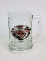 Harley Davidson Cafe Las Vegas Glass beer mug stein with metal badge perfect - £8.07 GBP