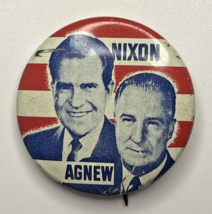 1968 Nixon Agnew Red White &amp; Blue 1&quot; Political Pinback Button SKU PB91-4 - £55.05 GBP