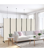 6 Panel 5.7 Feet Tall Rolling Room Divider on Wheels-White - Color: White - $258.48 CAD