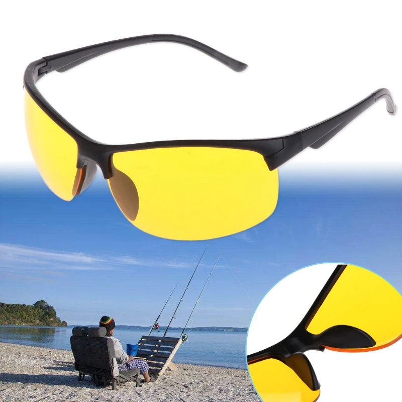 OOTDTY Night Vision Glasses Fishing Cycling Outdoor glasses Yellow Lens Protecti - $49.28