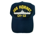 US Navy USS Hornet CV-12 Men&#39;s Embroidered Patch Cap Hat Navy Blue - $12.86