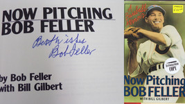 Bob Feller Signed Vintage 1990 Now Pitching Hardcover Book Indians - £77.86 GBP