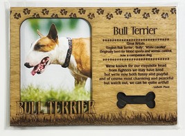 BULL TERRIER Dog Profile Laser Engraved Wood Picture Frame Magnet - $9.90