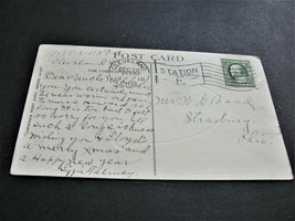 1910 Hearty Greetings for Joyous Yuletide- Ben Franklin One Cent-Postcard. RARE. - £26.25 GBP
