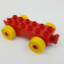 Lego Duplo 2x6 Brick Train Car Base Vehicle Chassis Red Replacement - £2.96 GBP