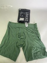 2xist Modal Luxe Rib Boxer Brief 6in Underwear Dark Ivy Green Mens Size S - $35.00