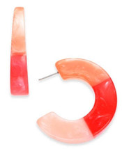 Inc Medium Colorblock Open Hoop Earrings - $8.91