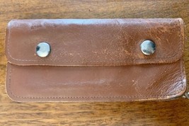 Vintage Trucker Safety Wallet Brown Leather Chain Belt Loop Key Hook 8” x 4” - £39.47 GBP