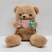 Hallmark Tan Brown Teddy Bear with Mom Banner Plush 8&quot; Mothers Day Love - $20.69