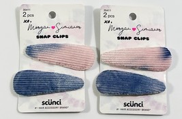 2x Scünci XO Morgan 4pc Pink &amp; Blue Snap Clips Barrette Hair Accessory - £7.78 GBP