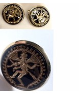 Vintage Sarah Coventry Balinese Cufflinks 1960 Glass Gold Tone Shiva Dan... - $36.76 CAD