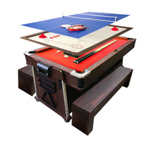 7FT MultiGames Billiards Red Air Hockey +Table Tennis +Table Top – Crown... - £2,196.46 GBP