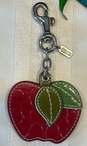 Coach 92349 Patent Leather Embossed Signature Apple Handbag Charm Keychain Red - £54.27 GBP