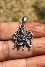 Artisan Crafted 925 Sterling Silver Durga Antique Pendant Oxidized 2.44 GM - £12.52 GBP