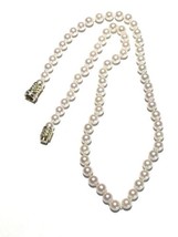 Paperwork AAA Akoya Pearl Necklace Diamonds clasp 14k saltwater pearl necklace - £2,277.74 GBP