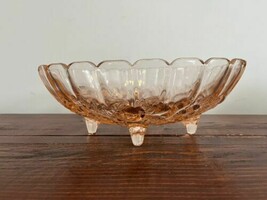 Vintage Indiana Glass Footed Bowl CarnivaI Depression Harvest Fruit Dish Plate - $37.61