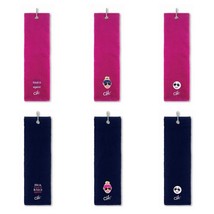 Surprizeshop Ladies Charlie Hull Tri Fold Golf Towel. Pink or Navy. 3 De... - $20.20