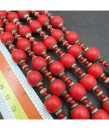Vintage African Antique Trade Beads Old Red Glass Beads long Strand 12.5mm - £60.70 GBP