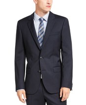 Hugo Boss Henry 182 Men&#39;s Slim-Fit Navy Blue Stripe Suit Jacket 38 - £153.98 GBP