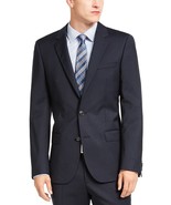 Hugo Boss Henry 182 Men&#39;s Slim-Fit Navy Blue Stripe Suit Jacket 38 - £153.76 GBP