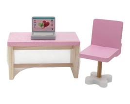 NEW KidKraft Shimmer Mansion Wooden 3 pc Office Desk Chair Laptop Barbie Size - £19.50 GBP