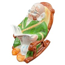 Vintage Lefton Old Man Grandpa Retirement Rocking Chair Piggy Bank Japan - $12.19