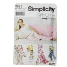 Simplicity 5923 Sewing Pattern Womens Sz XS-XL Pants Slippers Top Bag PJs Uncut - £7.82 GBP