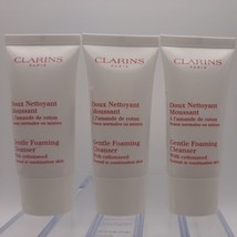 LOT OF 3 Clarins Gentle Foaming Cleanser with Cottonseed 0.8oz Norm/Combo SEALED - $14.84